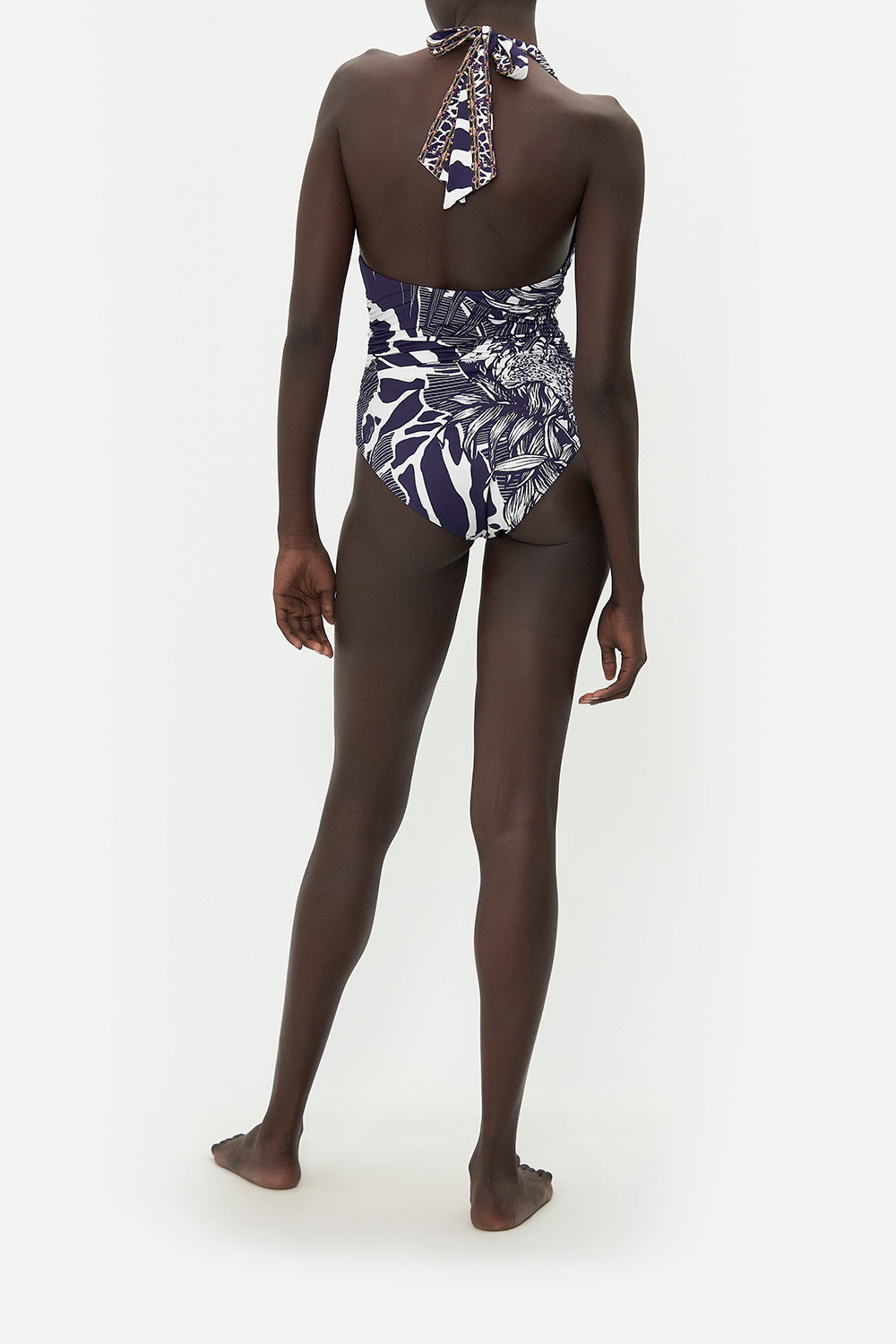 HALTER ONE PIECE WITH GATHERING WHERES YOUR HEAD AT