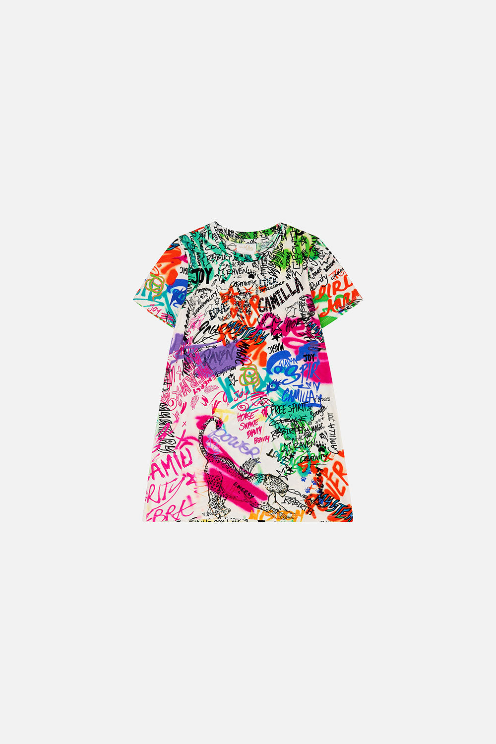 KIDS T-SHIRT DRESS 4-10 GRAFFITI THE WORLD