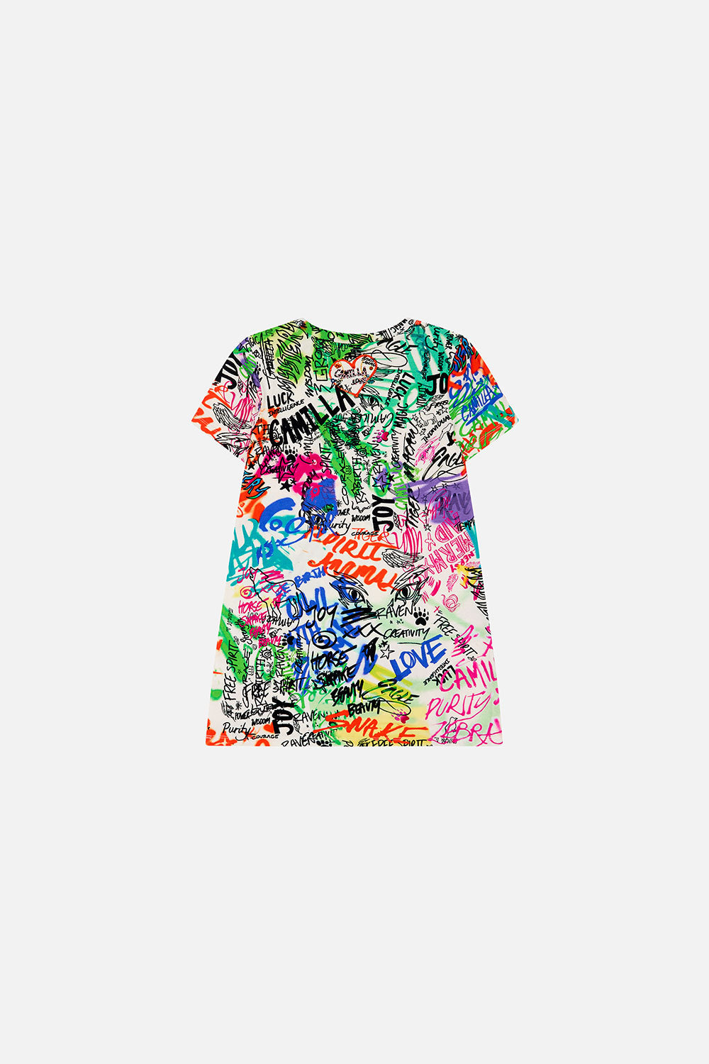 KIDS T-SHIRT DRESS 4-10 GRAFFITI THE WORLD