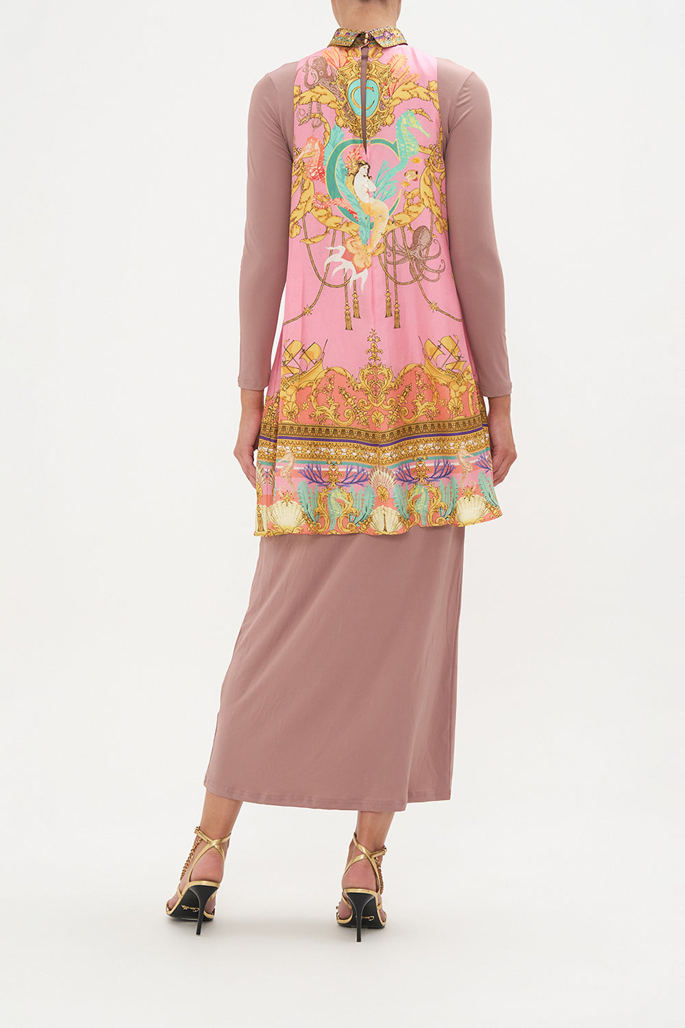 HIGH COLLAR SHIFT DRESS MERMAID MOTEL