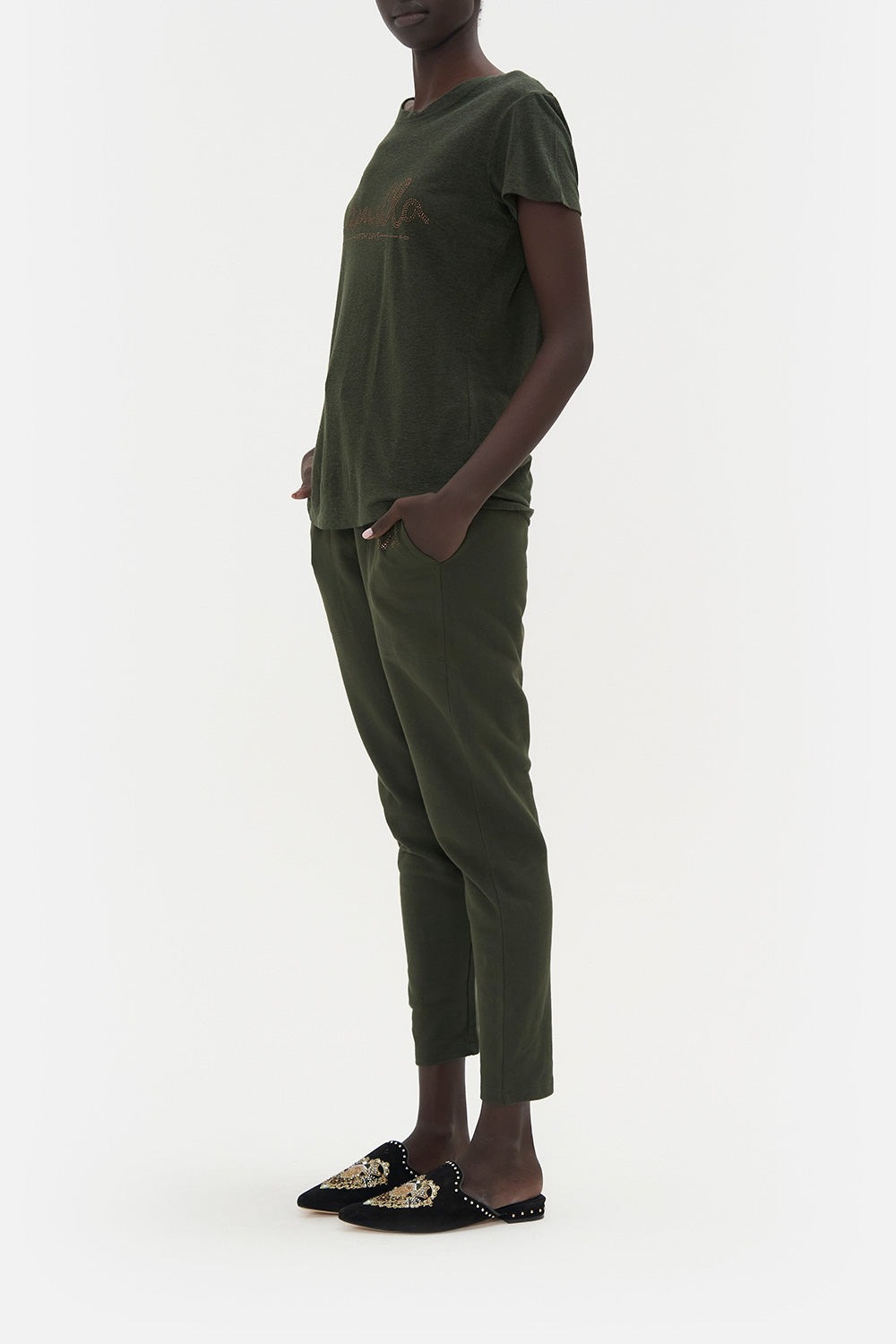 SLIM FIT ROUND NECK T-SHIRT PASSPORT TO PARADISE