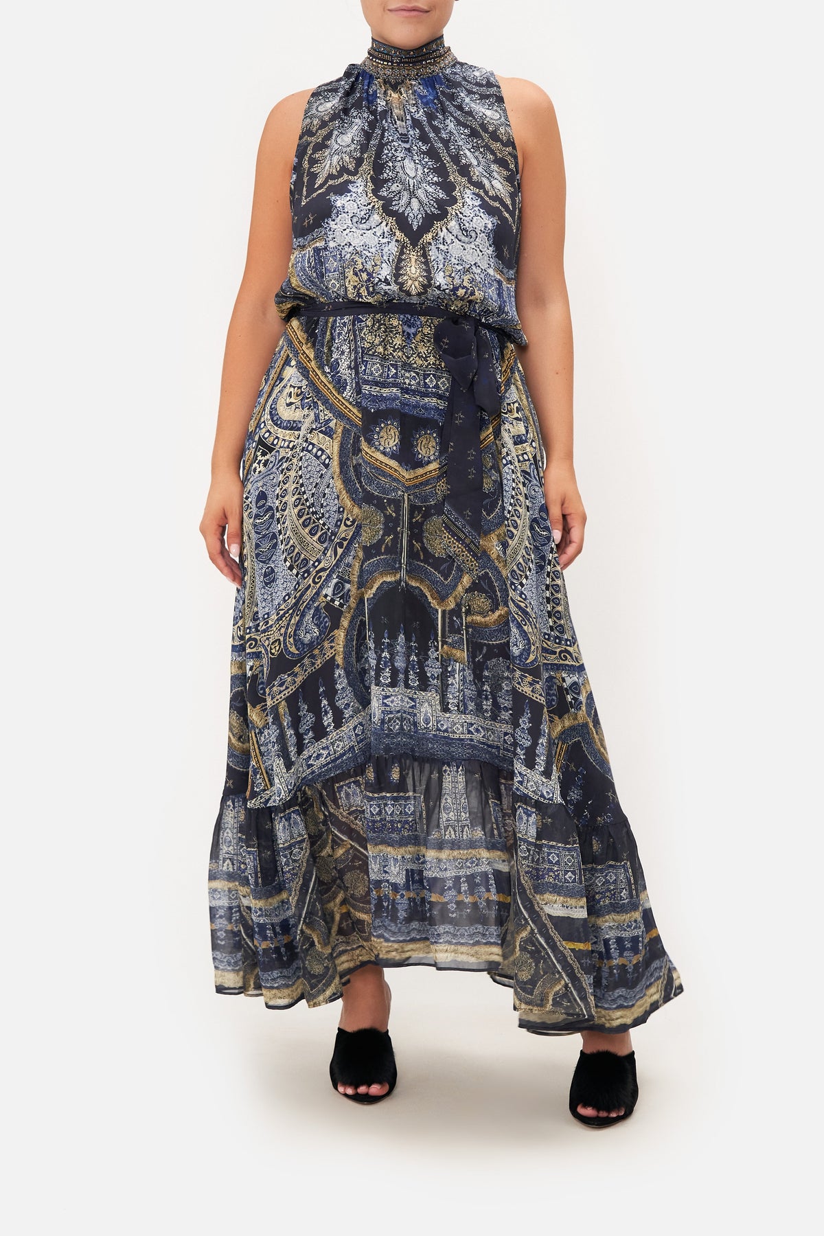 NECKTIE DRESS WITH ELASTICATED WAIST FOREVER FAMILY