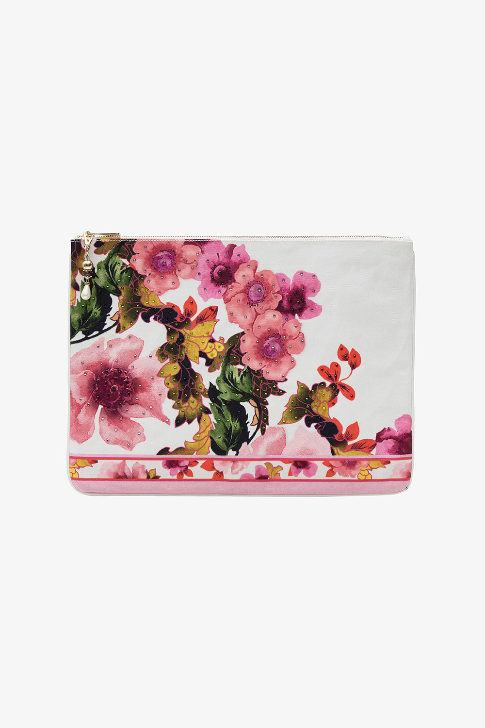 LARGE CANVAS CLUTCH PRETTY AS A POPPY