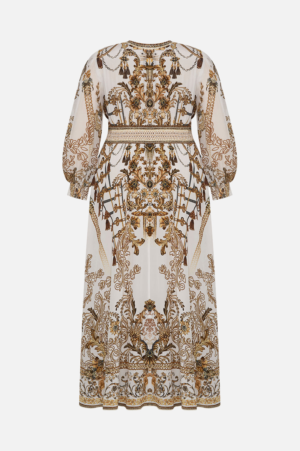 BUTTON DRESS WITH SHAPED WAISTBAND ROAD TO RICHESSE