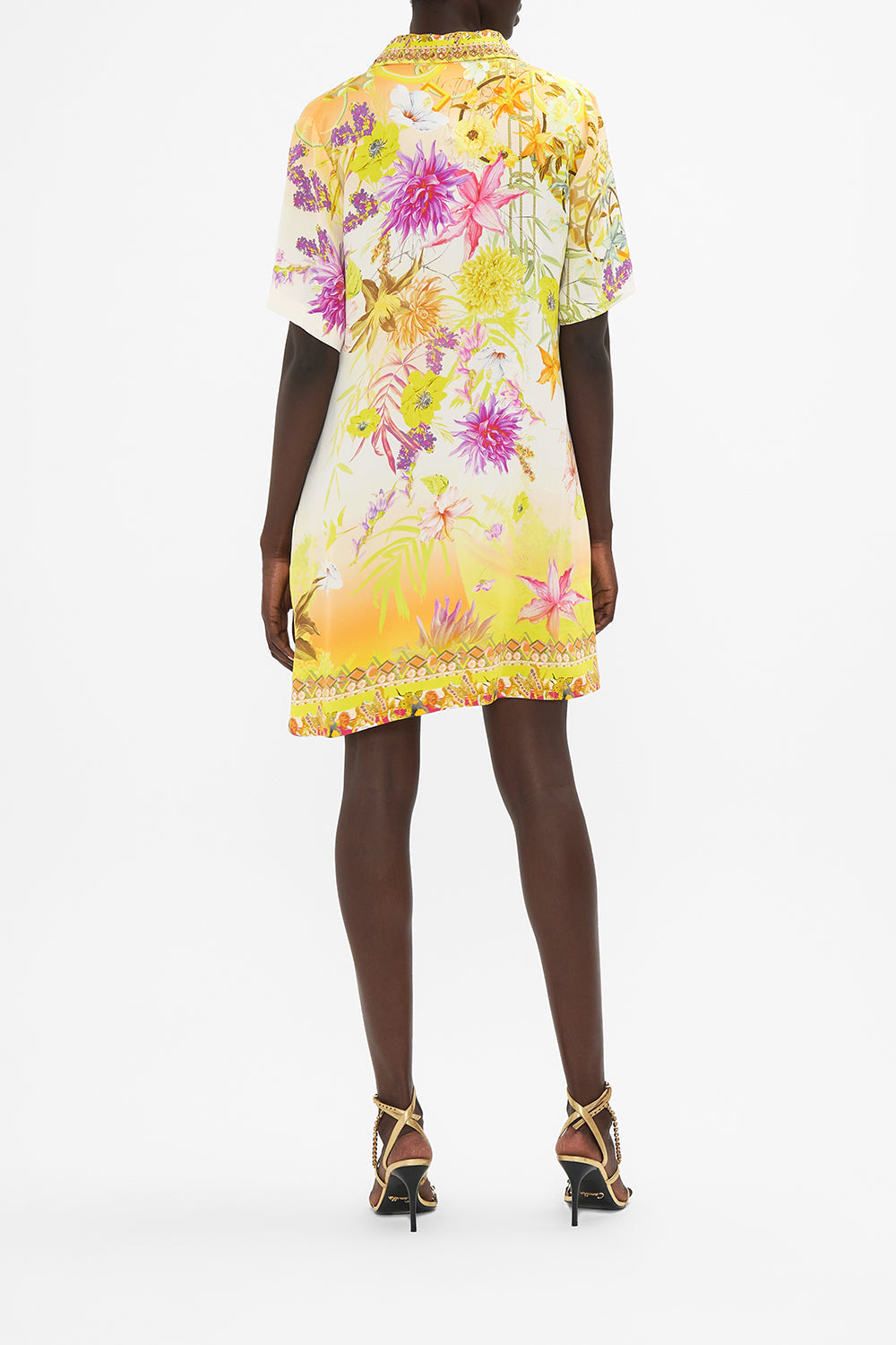 SHORT SLEEVE MINI SHIRT DRESS HOW DOES YOUR GARDEN GROW