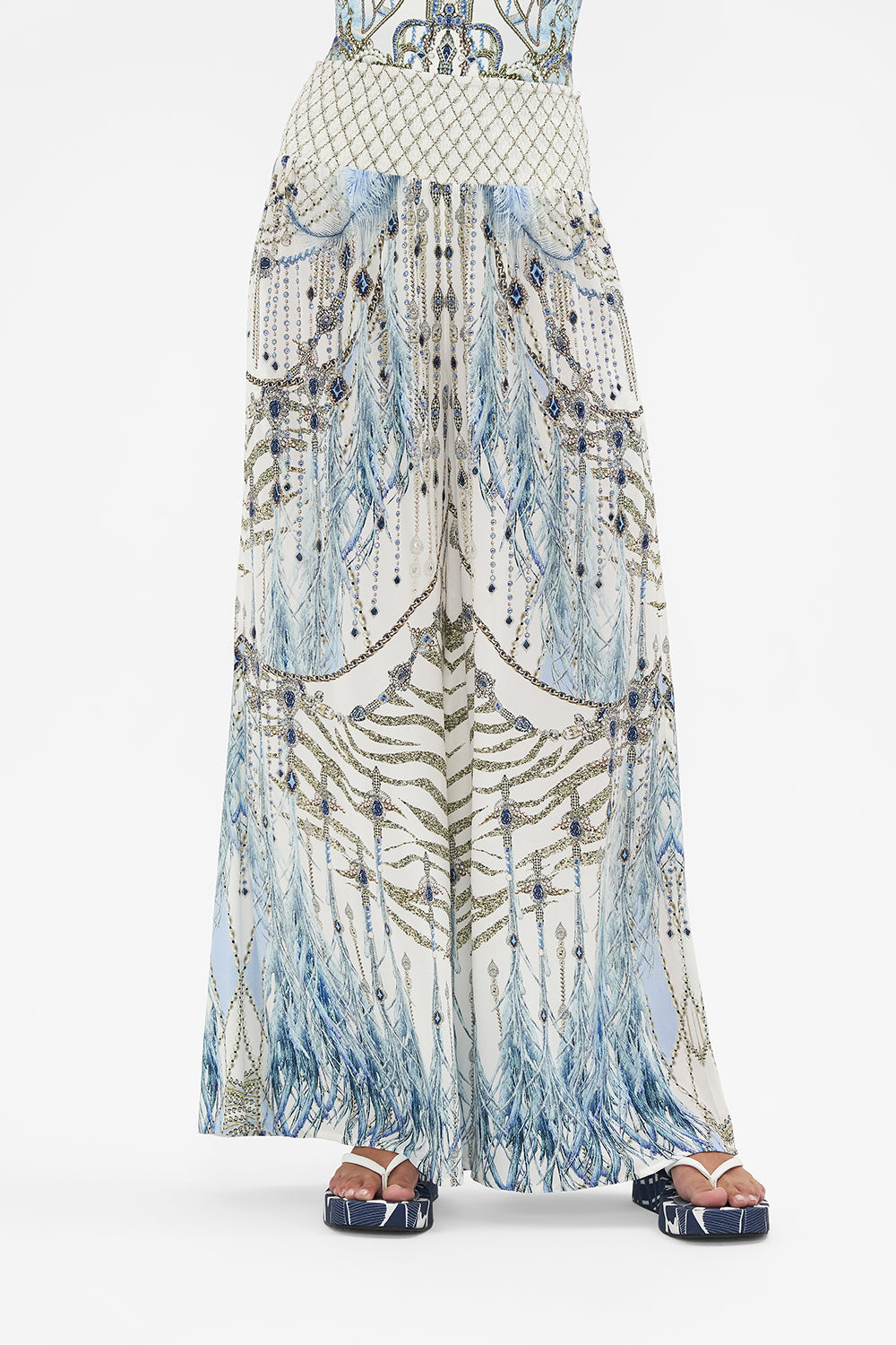 SHIRRED WAIST PANT MOON AND BACK