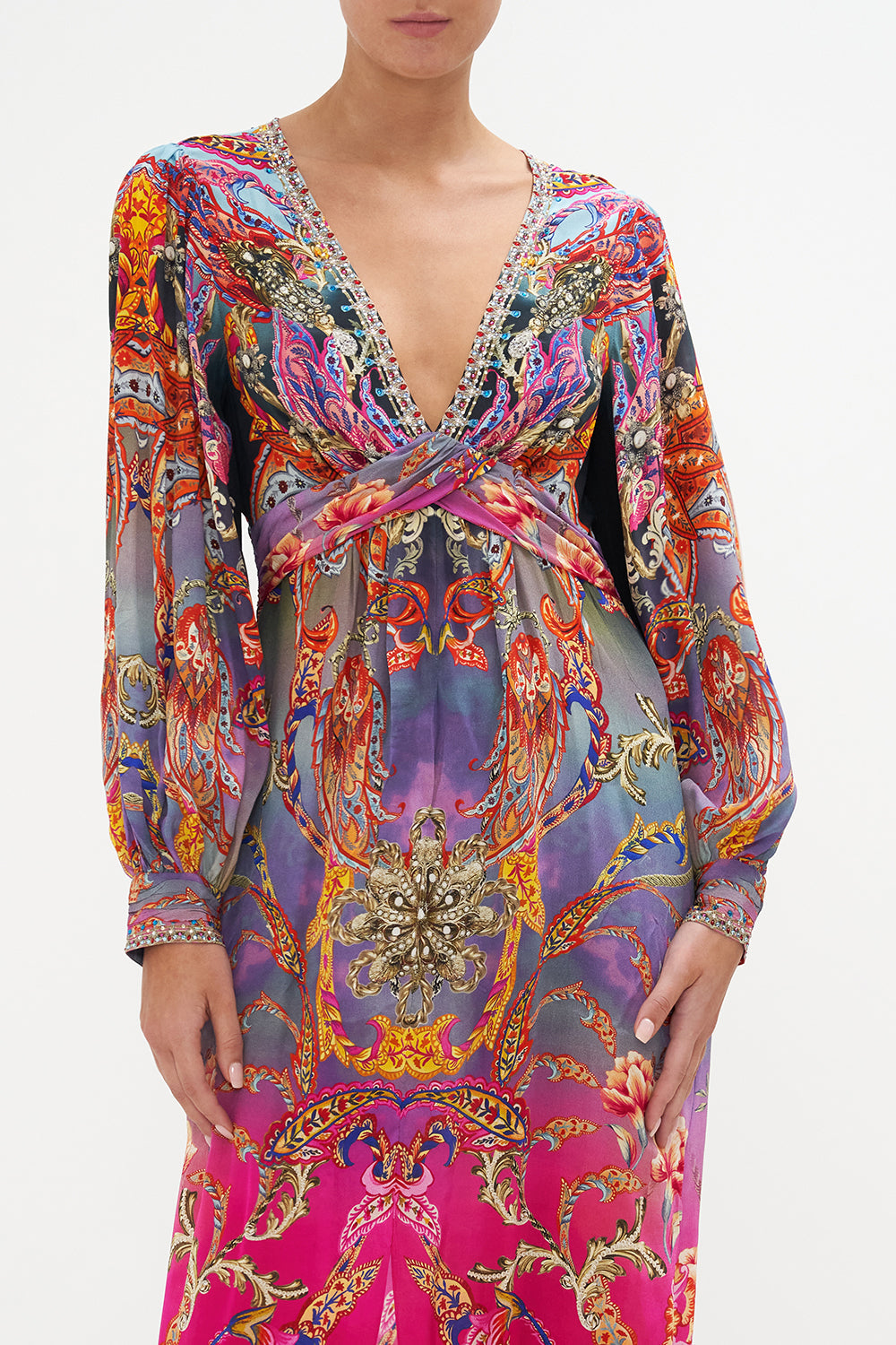 TWIST FRONT LONG DRESS WHAT LIES BENEATH