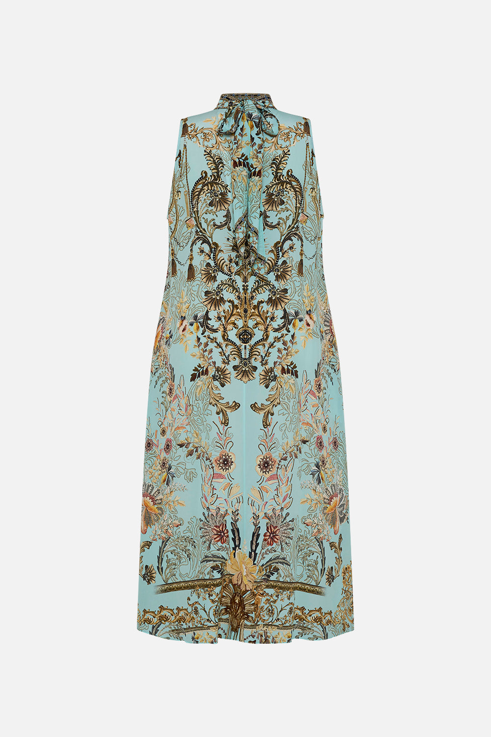 HIGH NECK DRESS WITH BACK NECK TIE ADIEU YESTERDAY