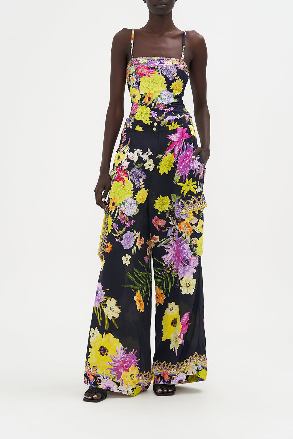 Wide Leg Utility Pants Peace Be With You print by CAMILLA