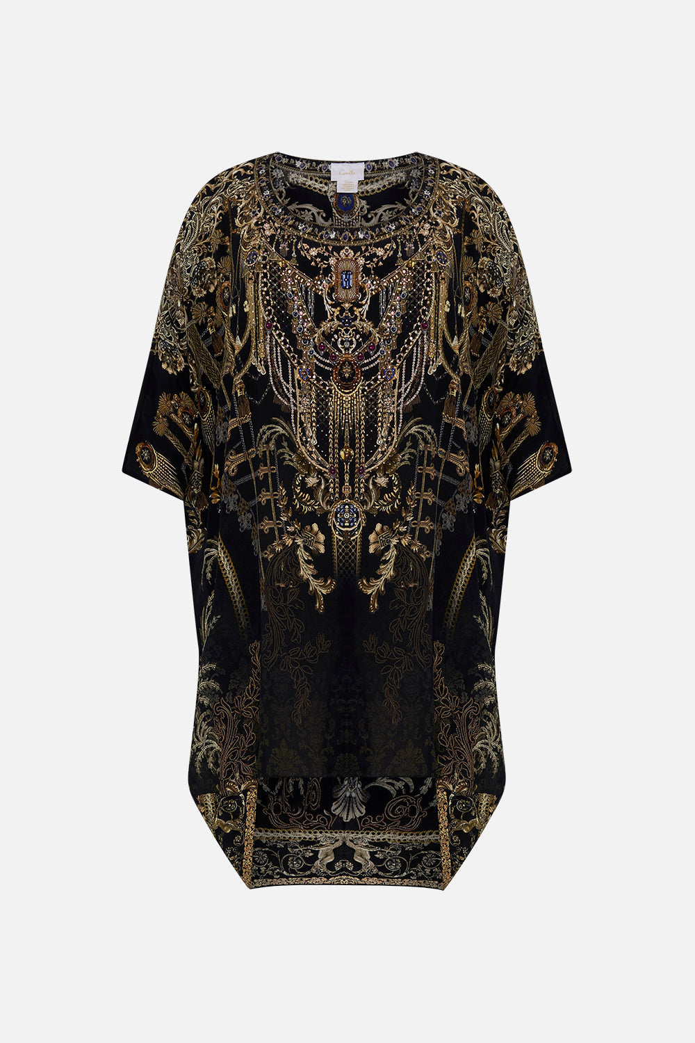 CAMILLA plus size tunic dress in Night Is Noir print