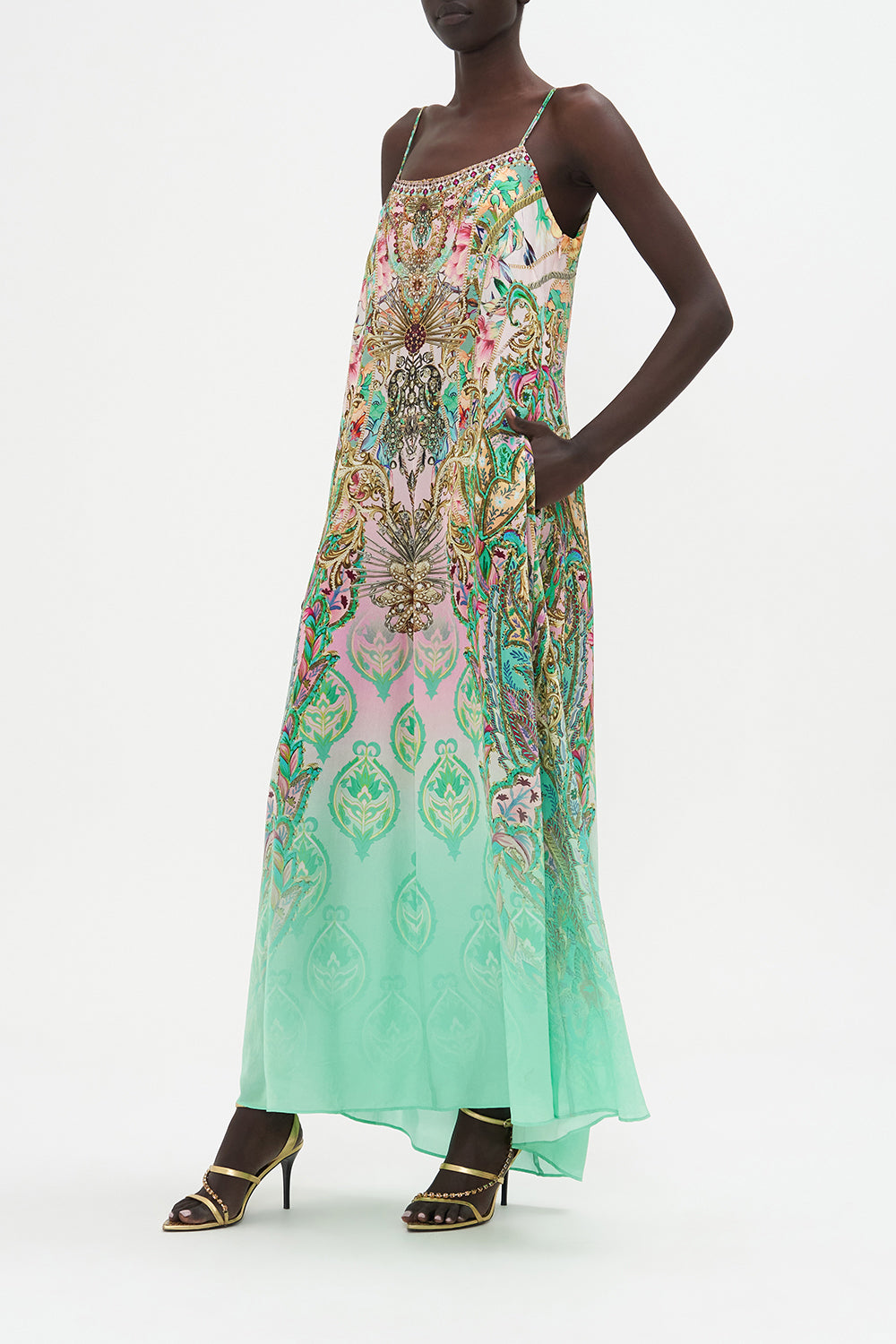 LONG PANEL SLIP DRESS LOST CITY