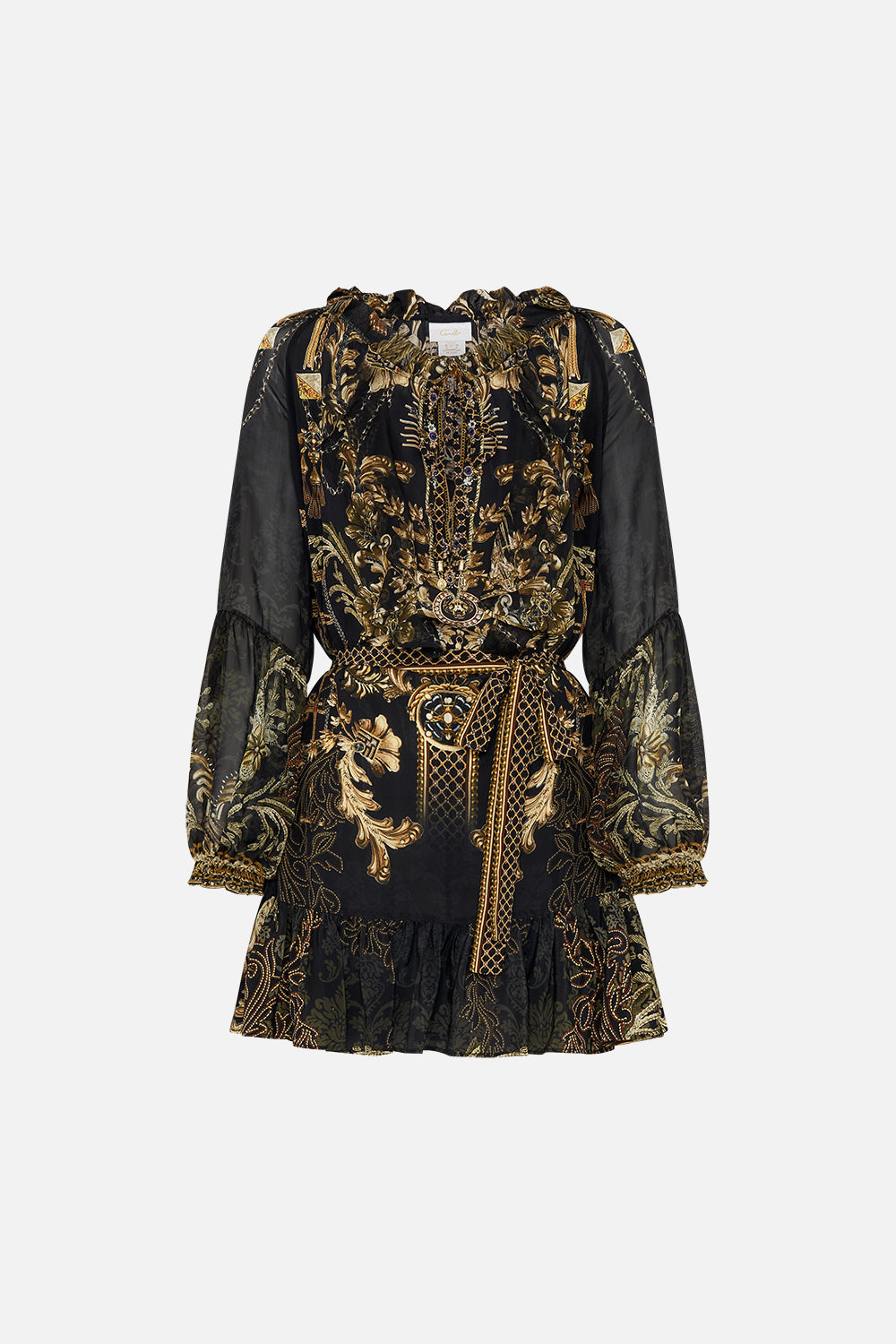 MINI RUFFLE TRAPEZE DRESS THE NIGHT IS NOIR