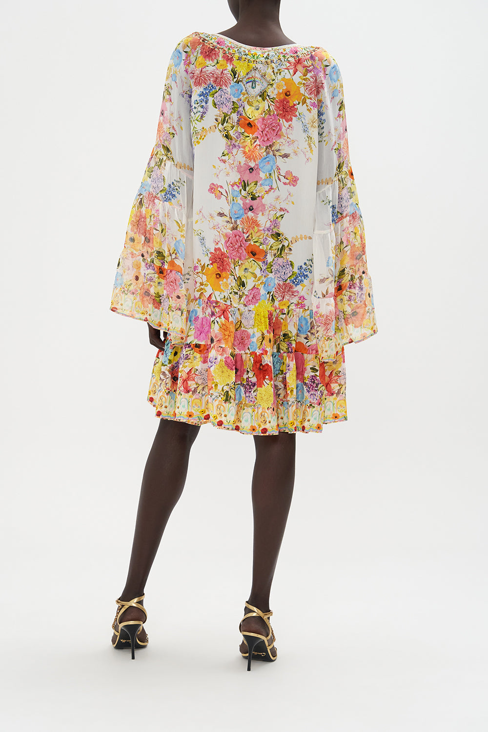 A-LINE GATHERED PANEL DRESS SUNLIGHT SYMPHONY