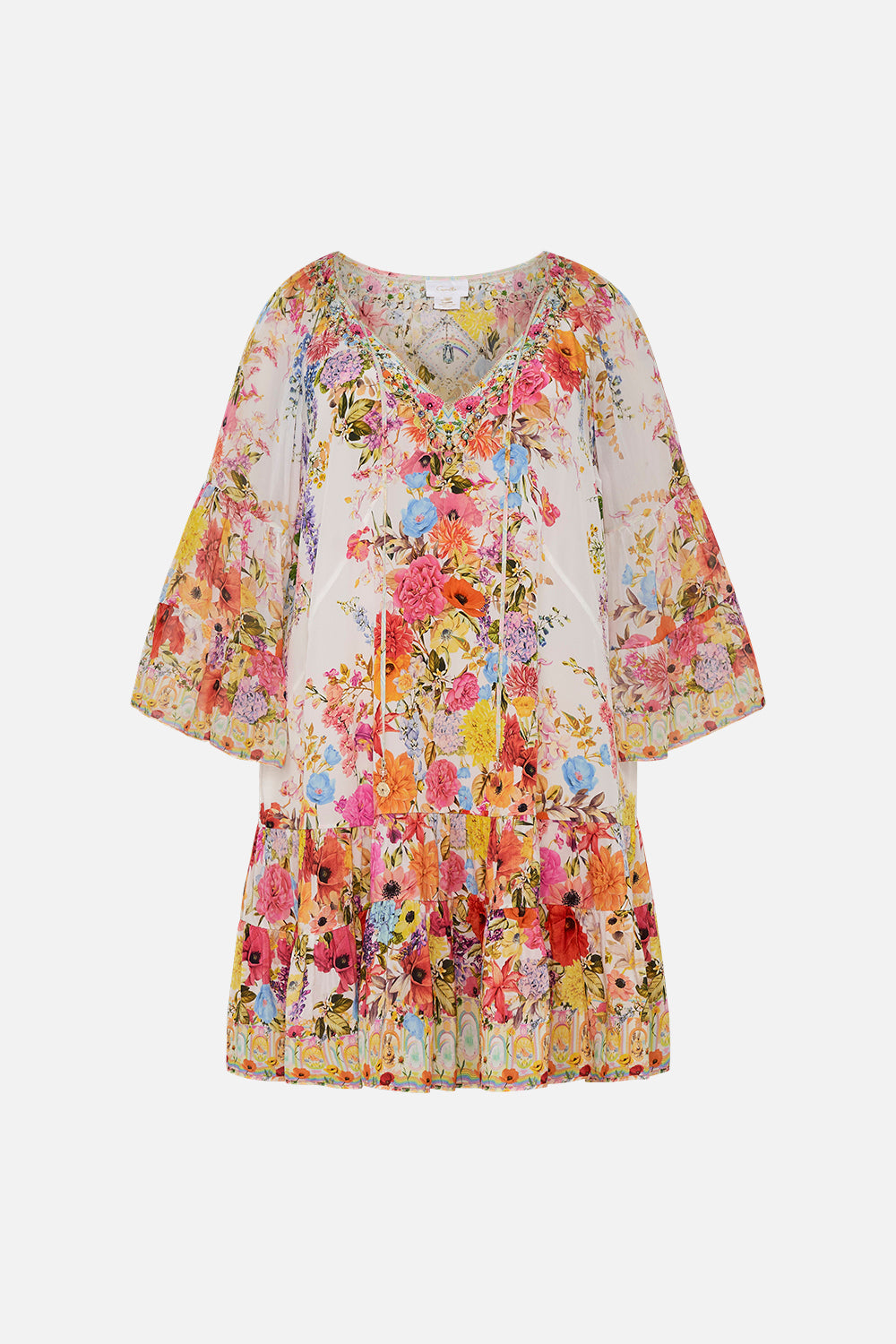 A-LINE GATHERED PANEL DRESS SUNLIGHT SYMPHONY