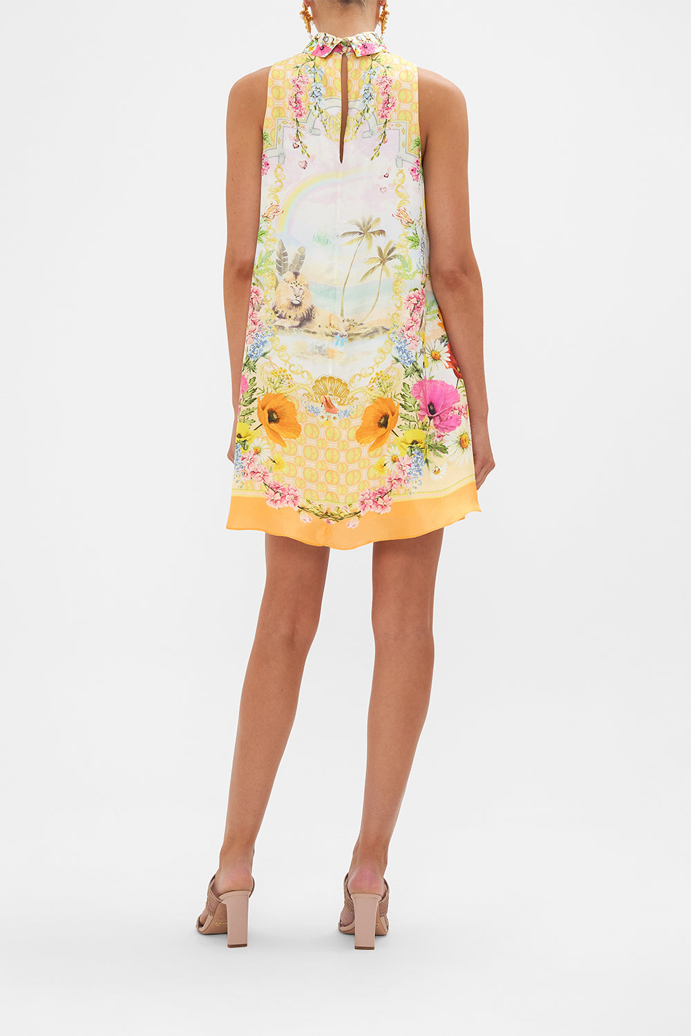 HIGH COLLAR SHIFT DRESS SUNLIGHT SYMPHONY