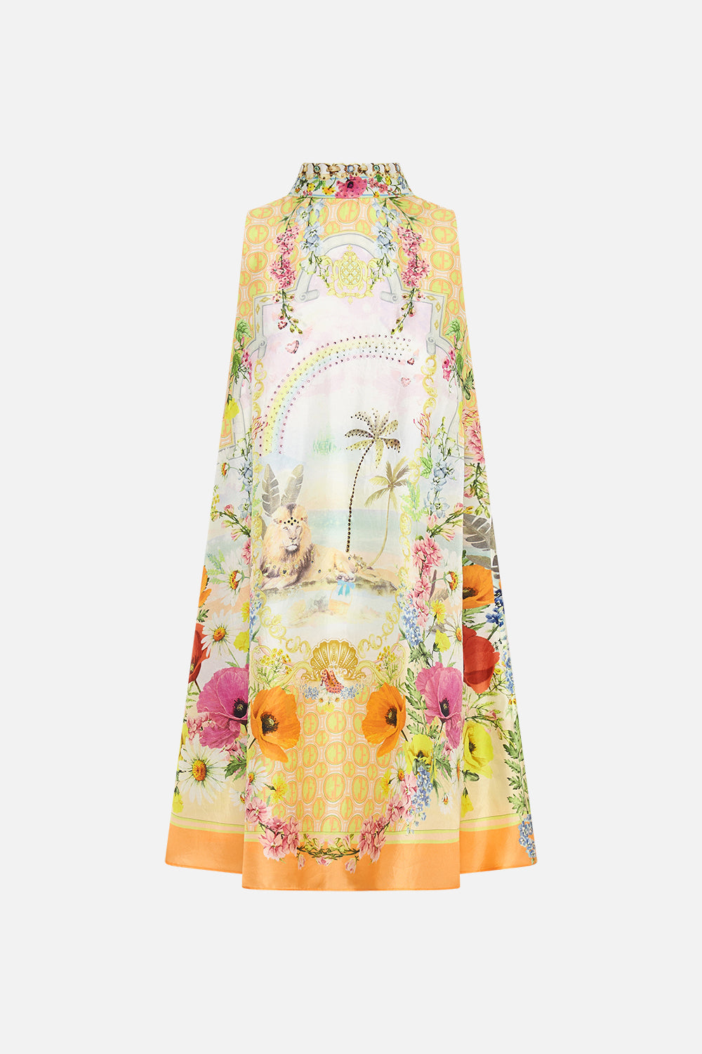 HIGH COLLAR SHIFT DRESS SUNLIGHT SYMPHONY