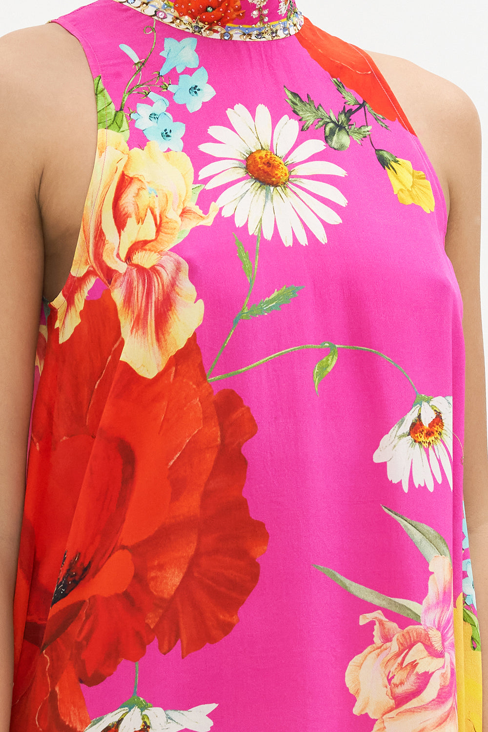 BACK NECK TIE SHORT DRESS RAINBOW BODY