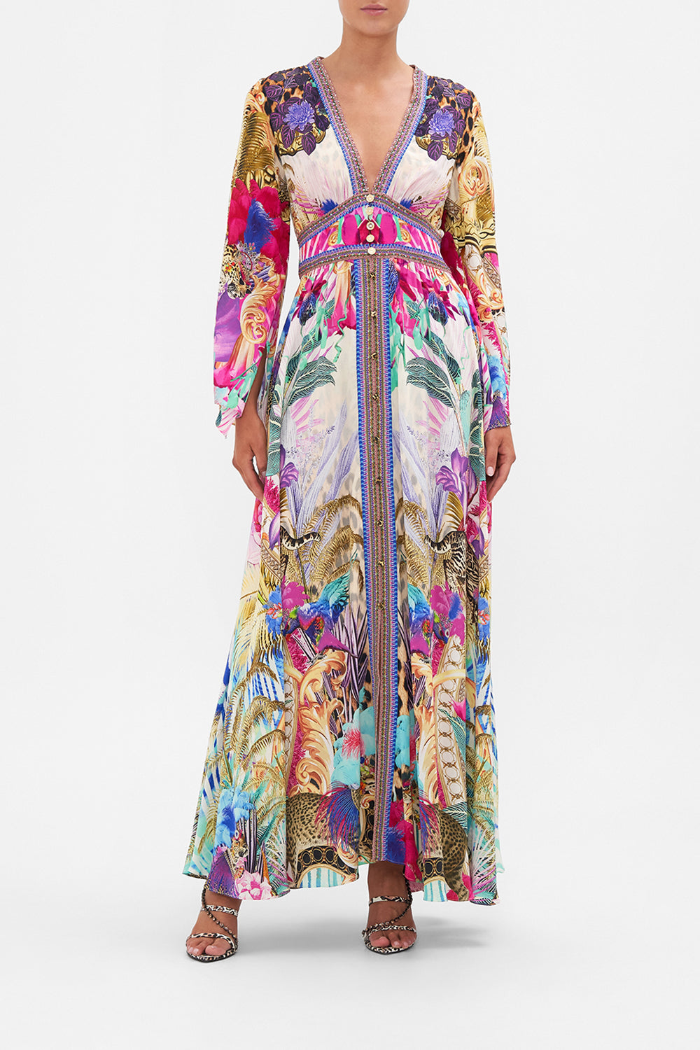 KIMONO SLEEVE DRESS WITH SHIRRING DETAIL MERRY GO ROUND