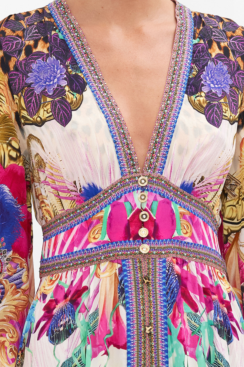 KIMONO SLEEVE DRESS WITH SHIRRING DETAIL MERRY GO ROUND