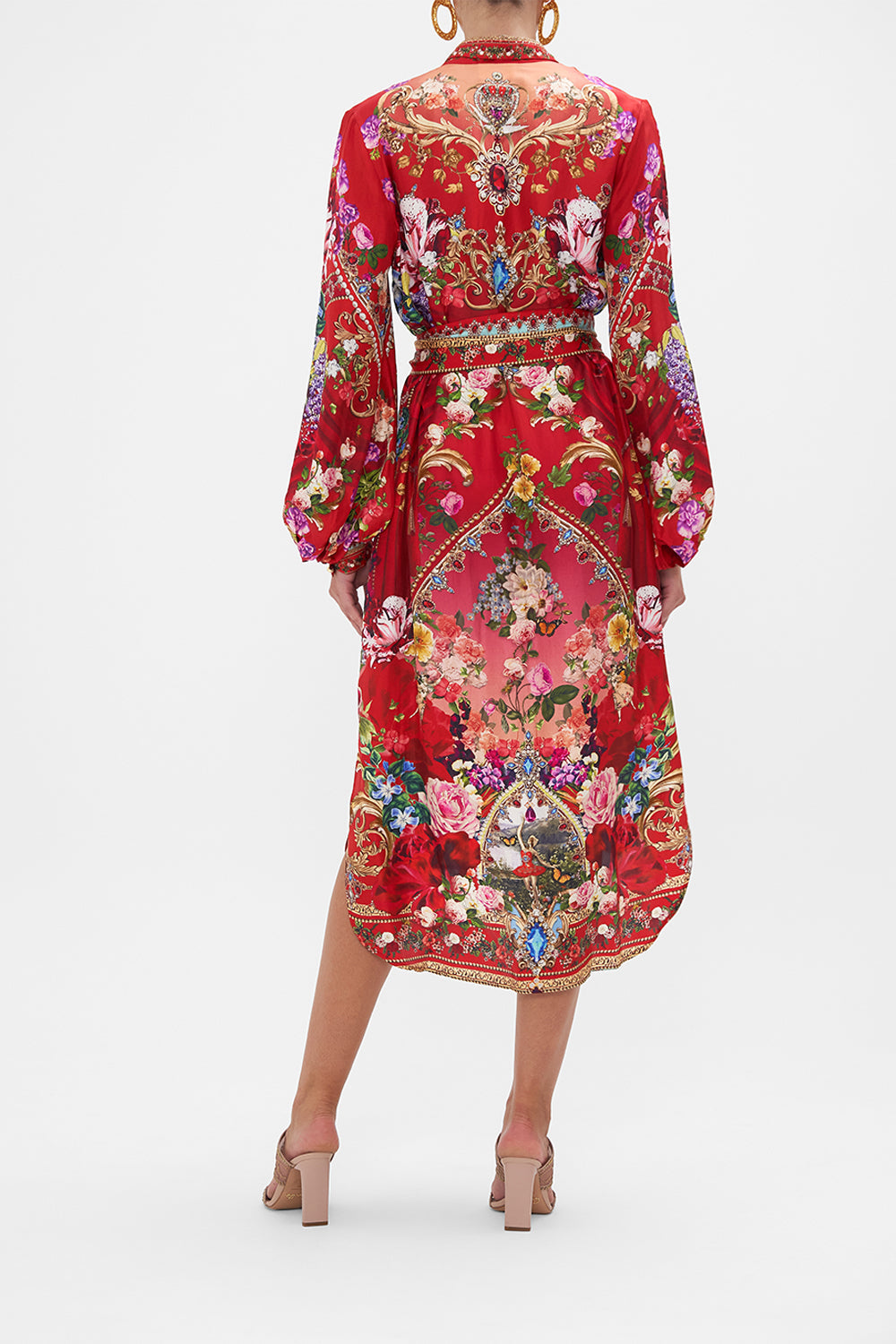 HIGH LOW MIDI SHIRT DRESS RITES OF ROSES