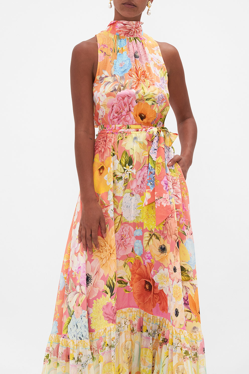 NECKTIE DRESS WITH ELASTICATED WAIST SOLAR FLARE