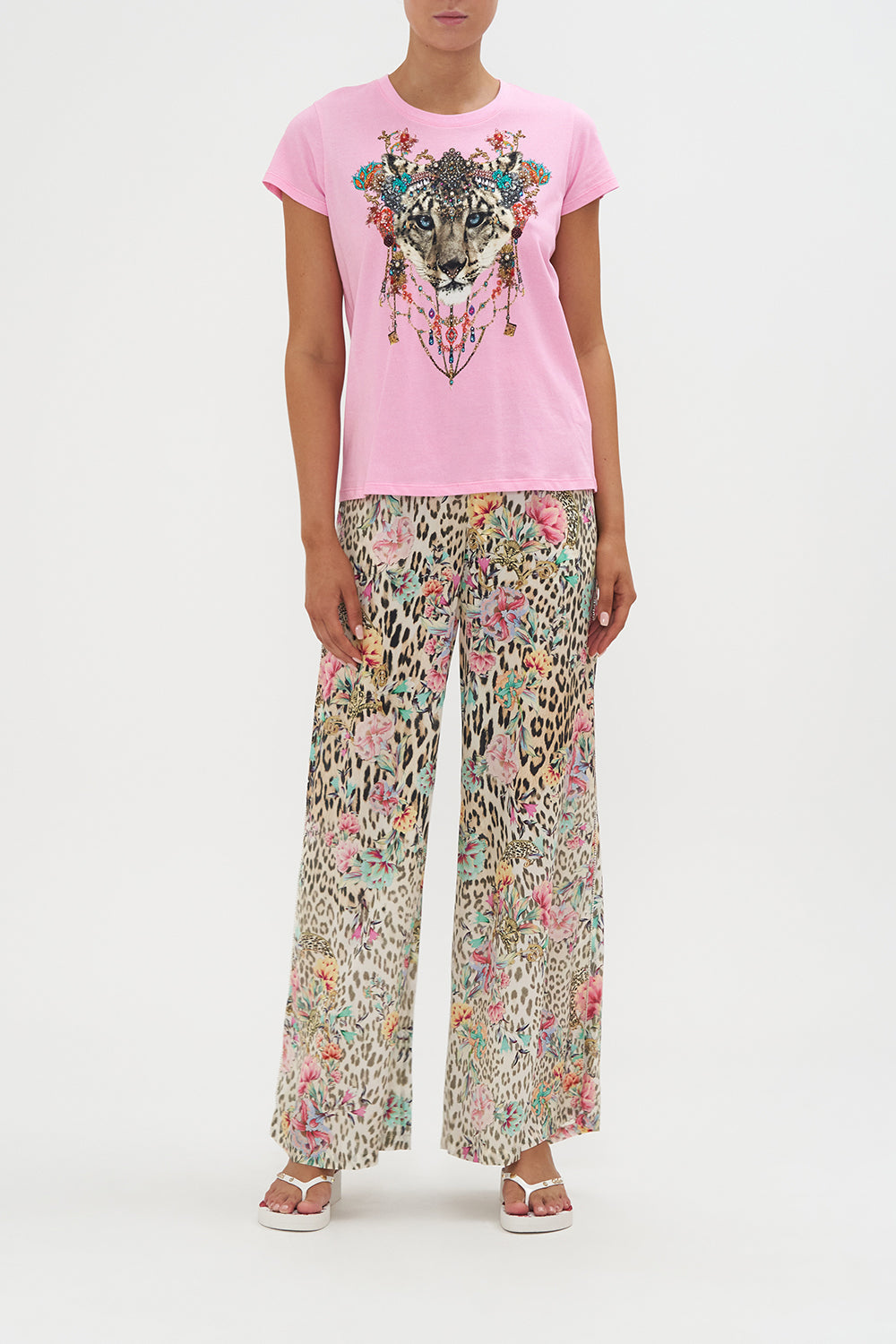 Slim Fit Round Neck T-Shirt Queen Atlantis print by CAMILLA