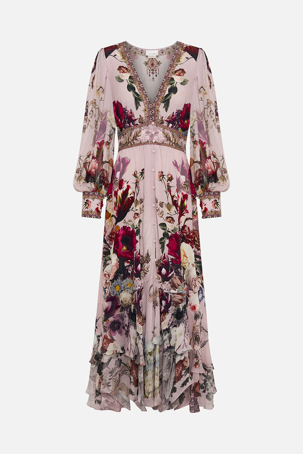 LONG BUTTON FRONT DRESS GYPSY ROSE