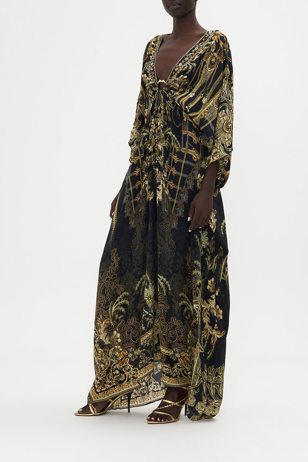 SPLIT SLEEVE KAFTAN WITH HARDWARE THE NIGHT IS NOIR