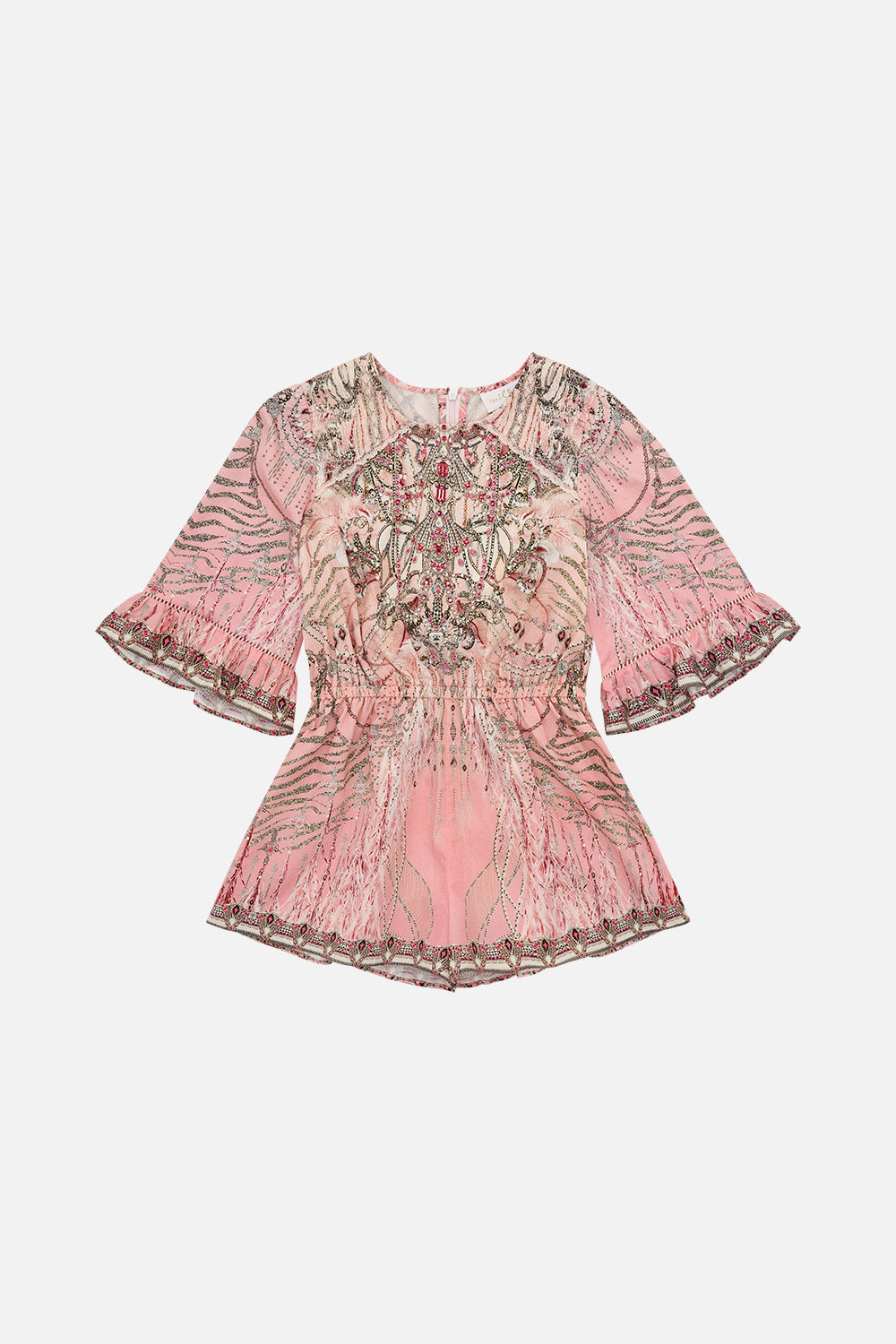 Kids Playsuit With Trim 4-10 Starship Sistas print by CAMILLA