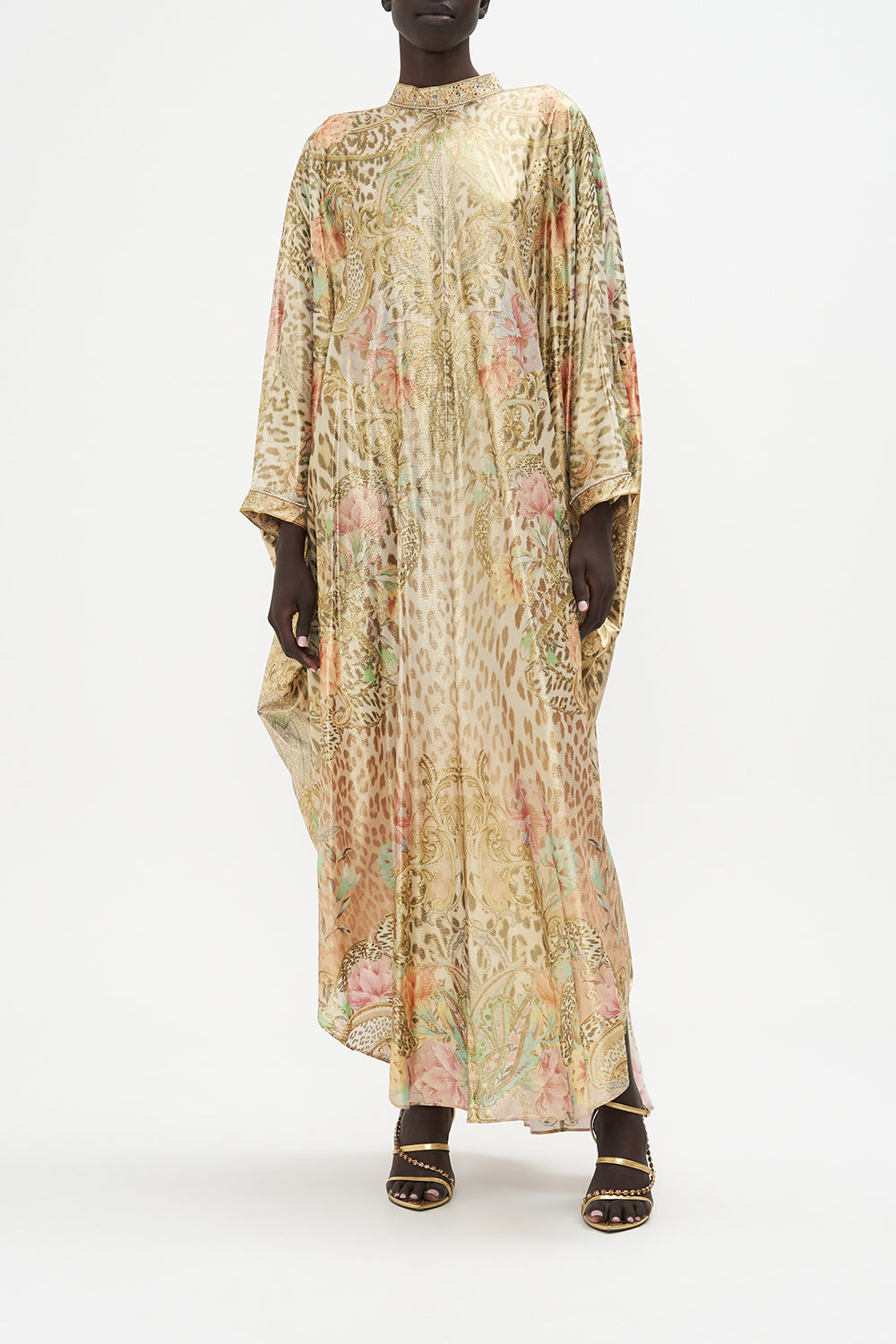 High Collar Kaftan With Tie Queen Atlantis print by CAMILLA