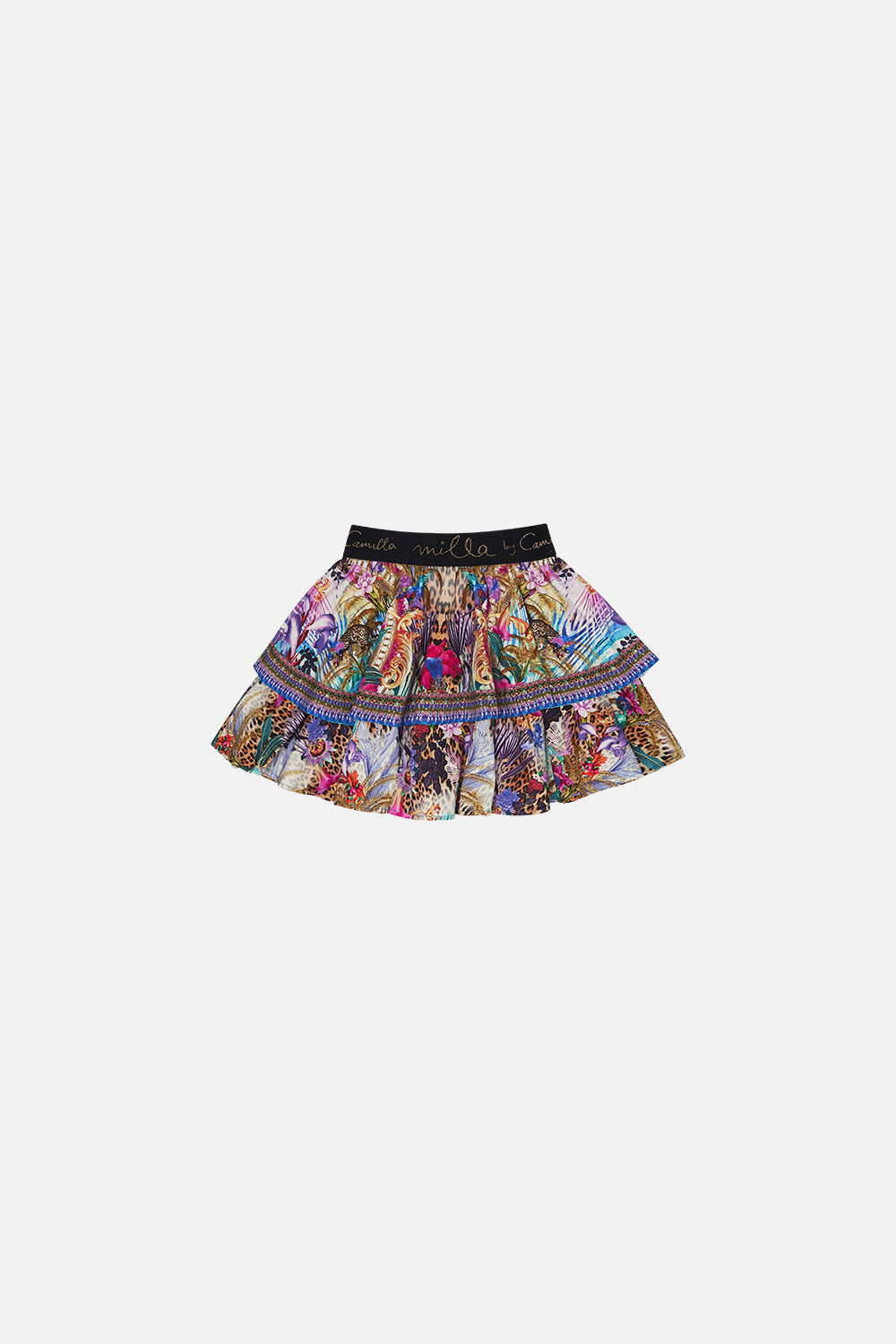 Kids Frill Hem Skirt With Jacquard Elastic Waistband 4-10 Merry Go Round print by CAMILLA