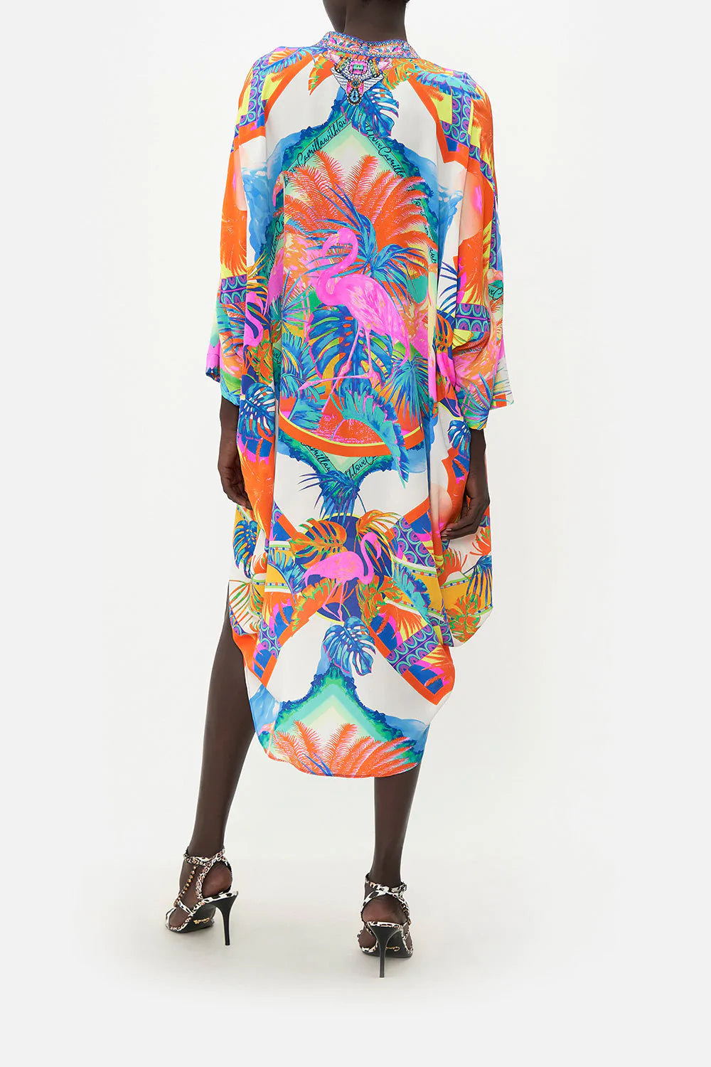 SCOOP BACK SHIRT DRESS FLAMENCO FLAMINGO