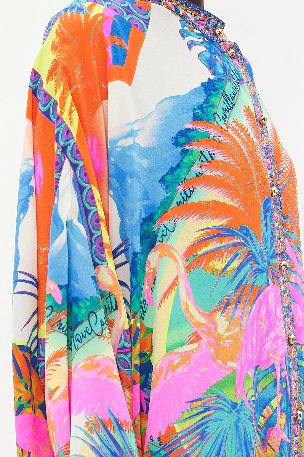 SCOOP BACK SHIRT DRESS FLAMENCO FLAMINGO