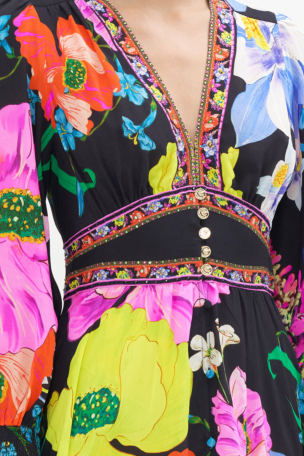 BUTTON DRESS WITH SHAPED WAISTBAND AWAY WITH THE FAIRIES