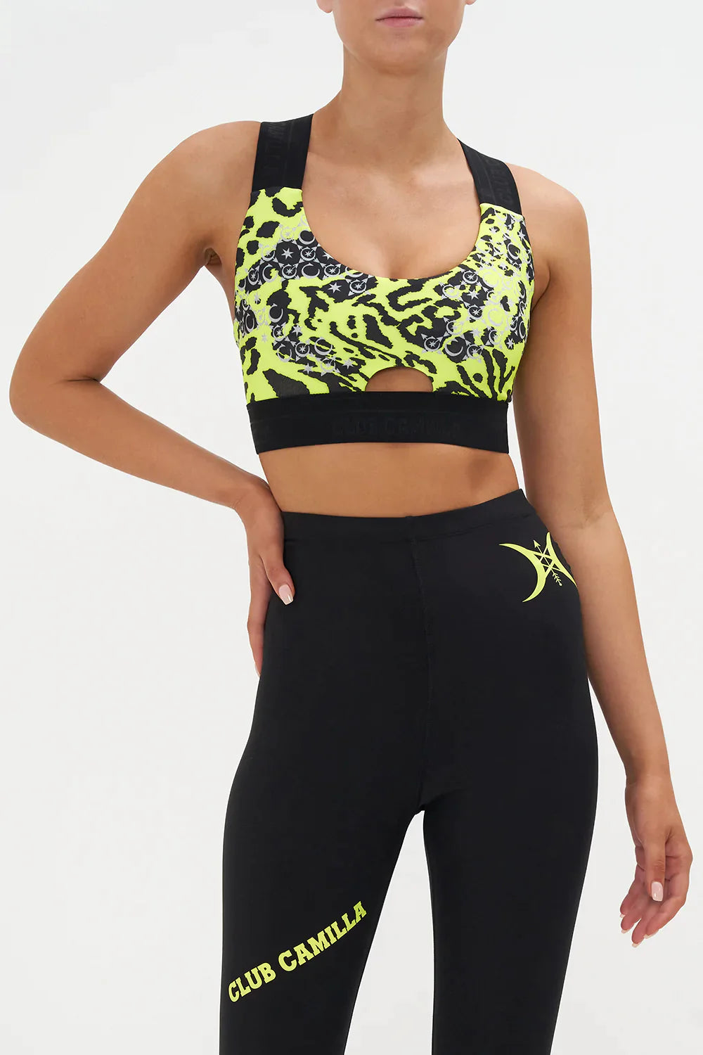 JACQUARD ELASTIC STRAP BRA WITH CENTRE FRONT CUT OUT KAT KINGDOM