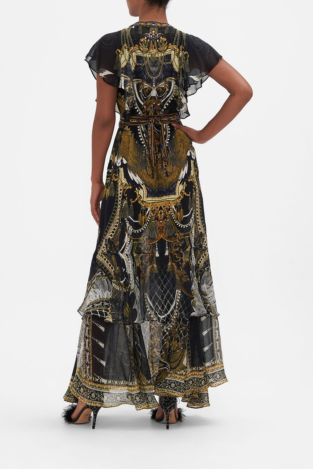 TIE FRONT MAXI WITH CENTRE FRONT SPLIT RAVIN RAVEN