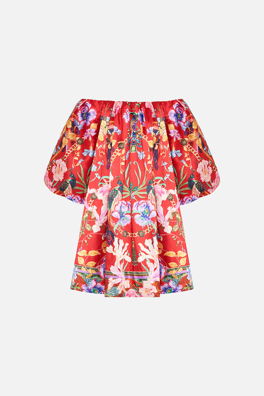 OFF SHOULDER PUFF DRESS RUFFLE SOME FEATHERS