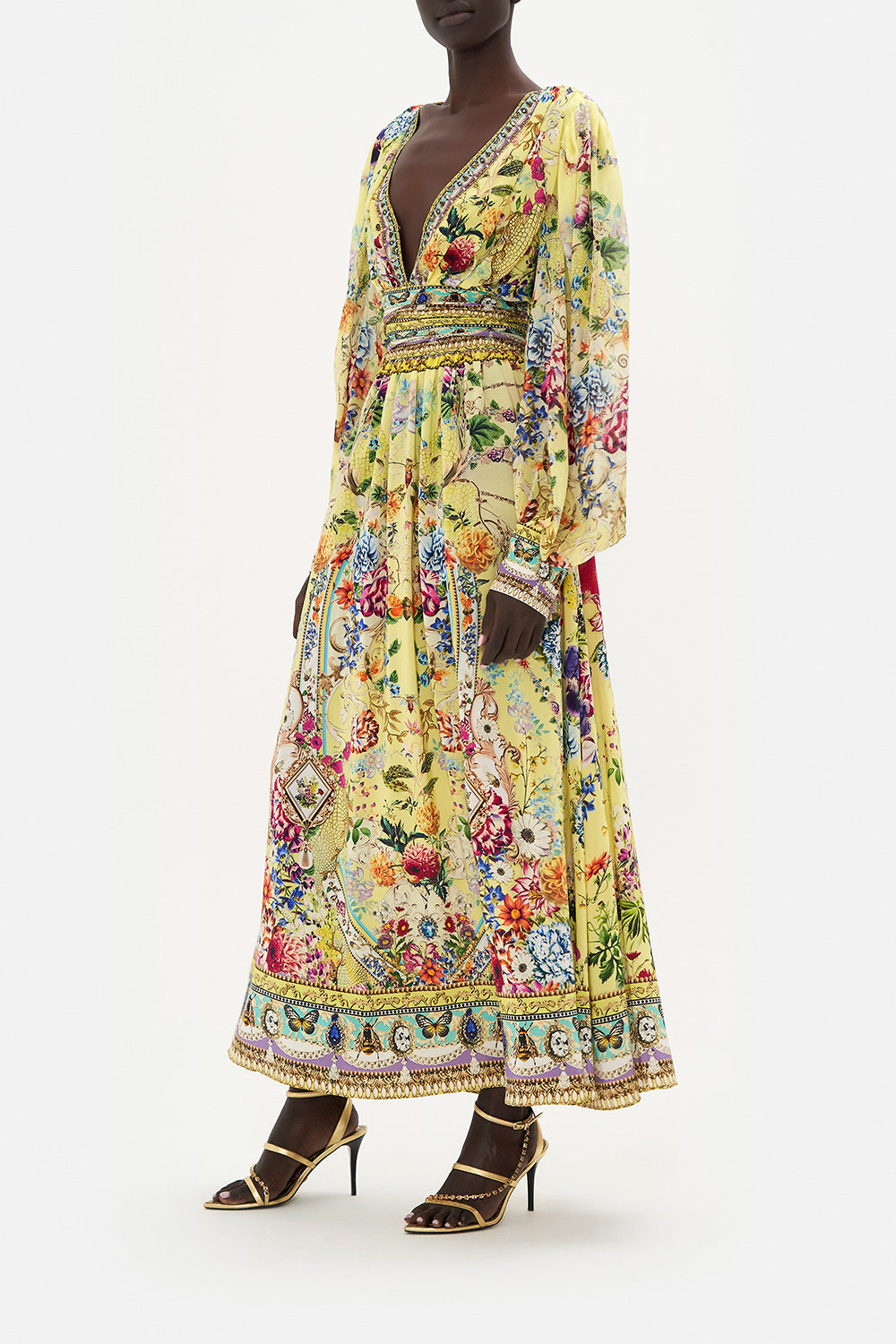 LONG DRESS WITH BLOUSON SLEEVE BIRDS AND THE BEES