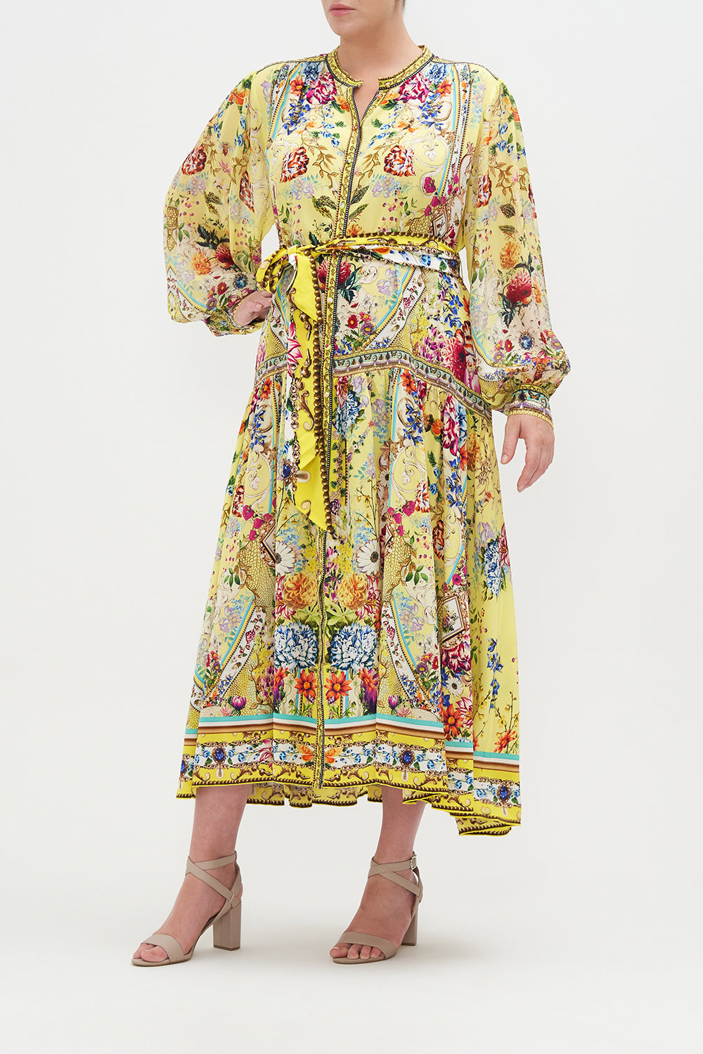 BUTTON THROUGH DRESS WITH YOKE BIRDS AND THE BEES