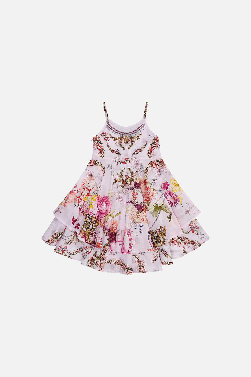 KIDS' ROUND NECK TIERED DRESS 4-10 ST GERMAINS GIRL