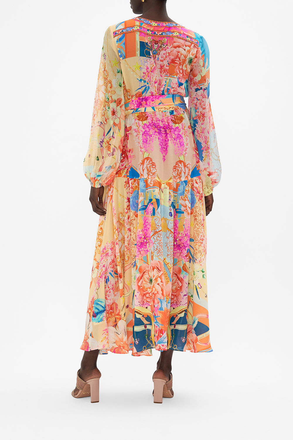 V NECK DRESS WITH BELT MEET ME IN THE GARDEN