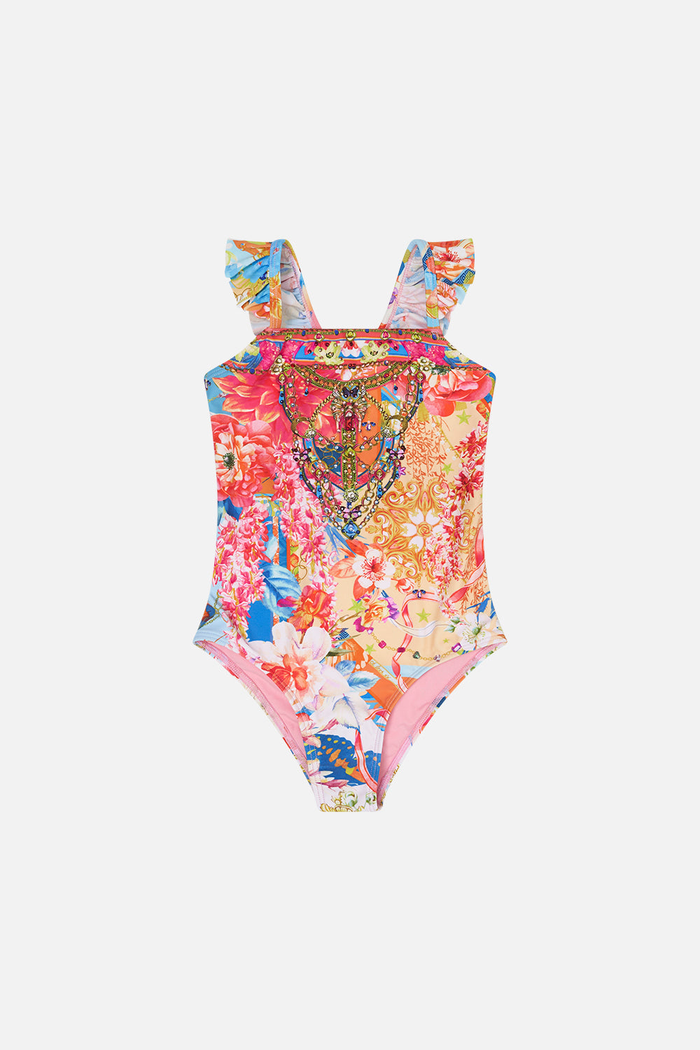 Kids One Piece With Frill Strap 12-14 Meet Me In The Garden print by CAMILLA