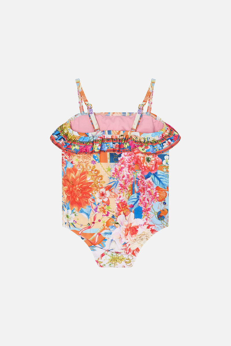 KIDS ONE PIECE WITH FRILL STRAP 12-14 NATURES KALEIDOSCOPE