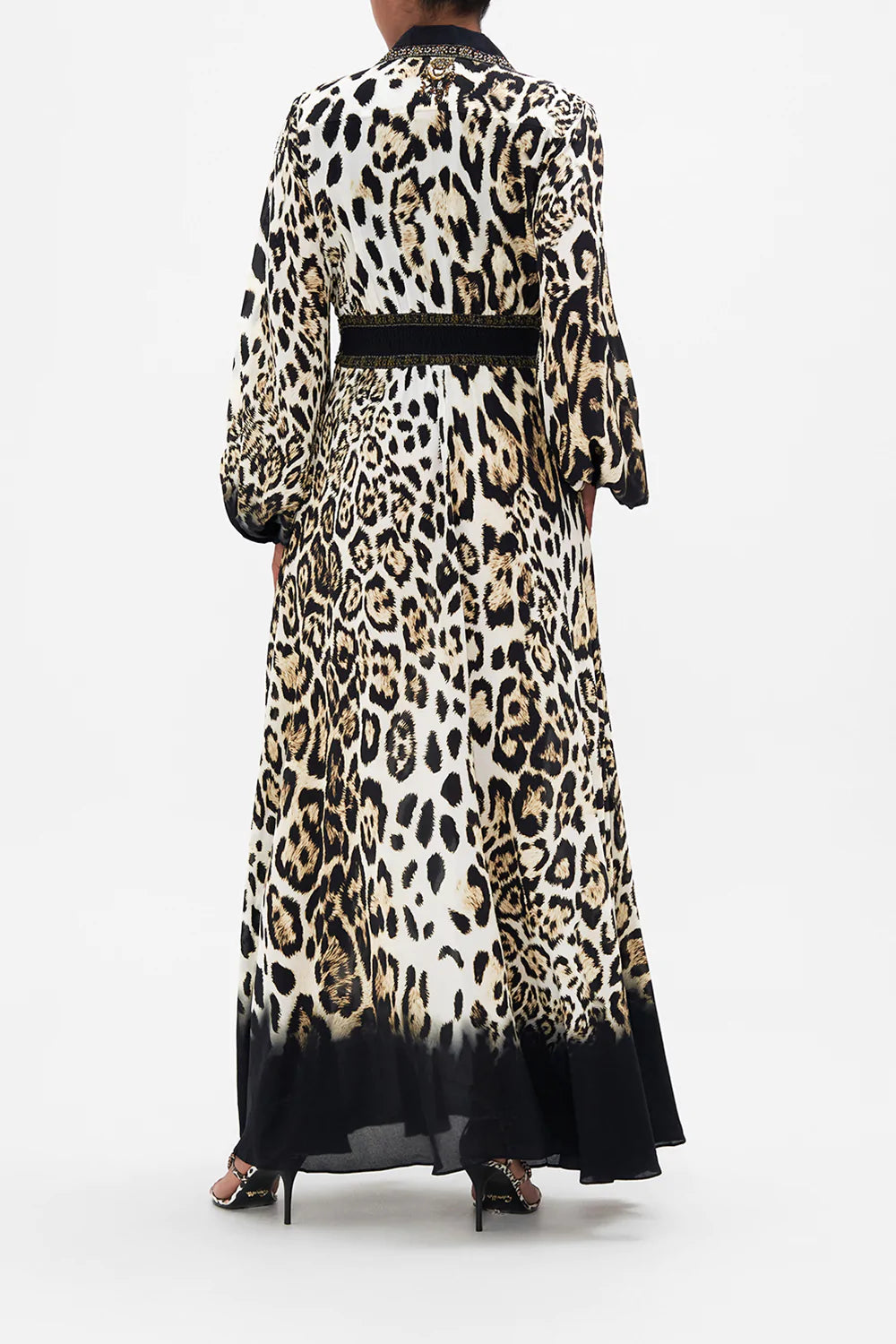 WAISTBAND LONG DRESS WITH COLLAR COOL FOR CATS