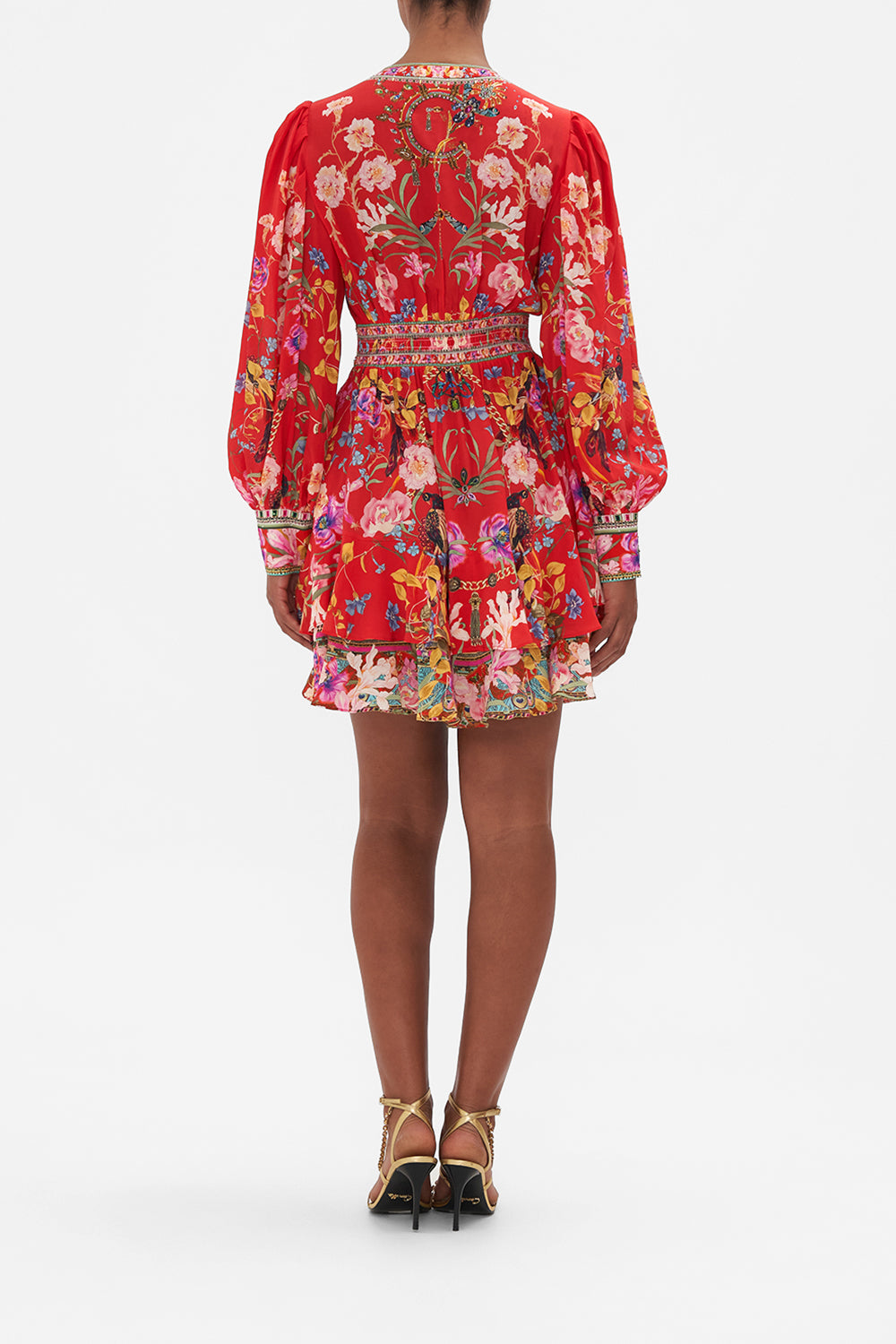 BUTTON FRONT FRILL DRESS RUFFLE SOME FEATHERS