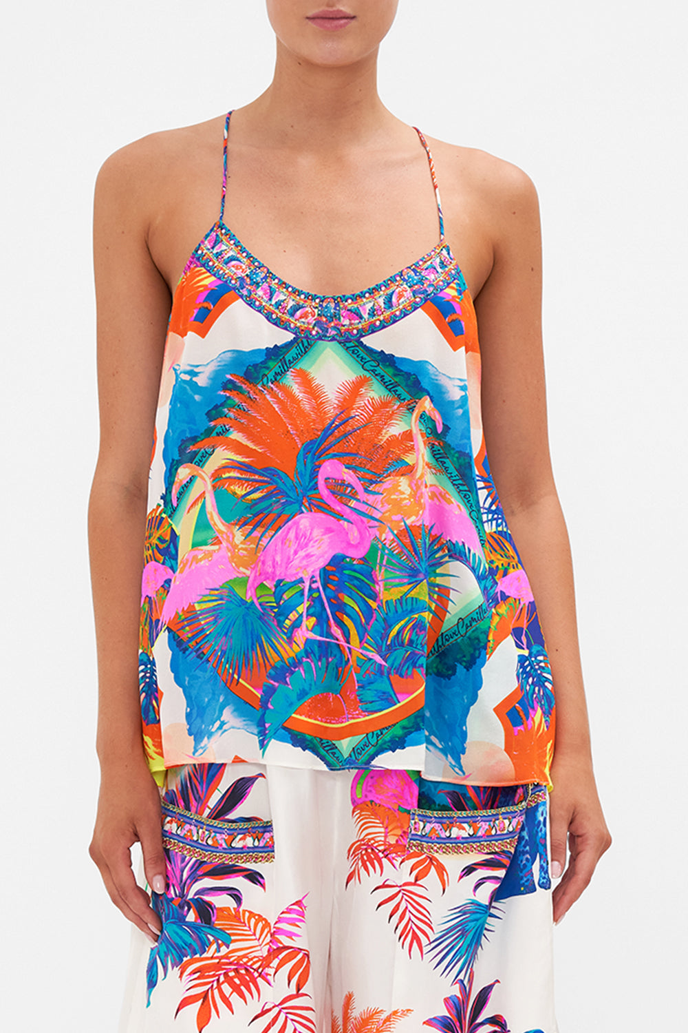 T BACK SHOESTRING TOP FLAMENCO FLAMINGO