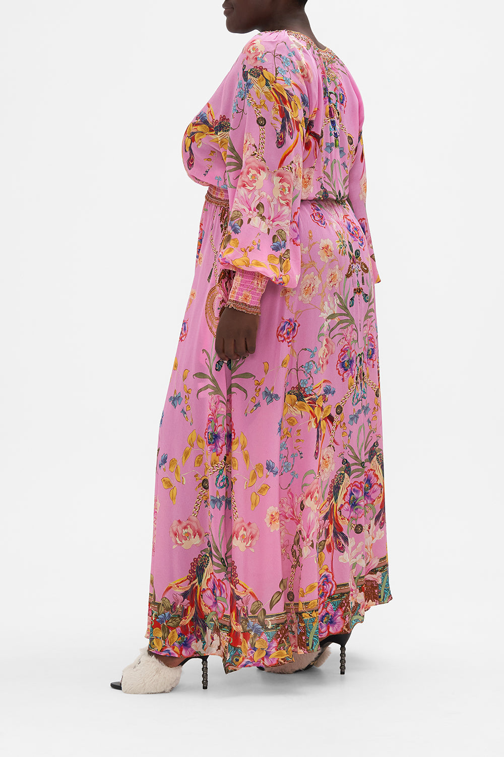 DRESS WITH SHIRRED WAIST AND CUFF LOOK AT ME