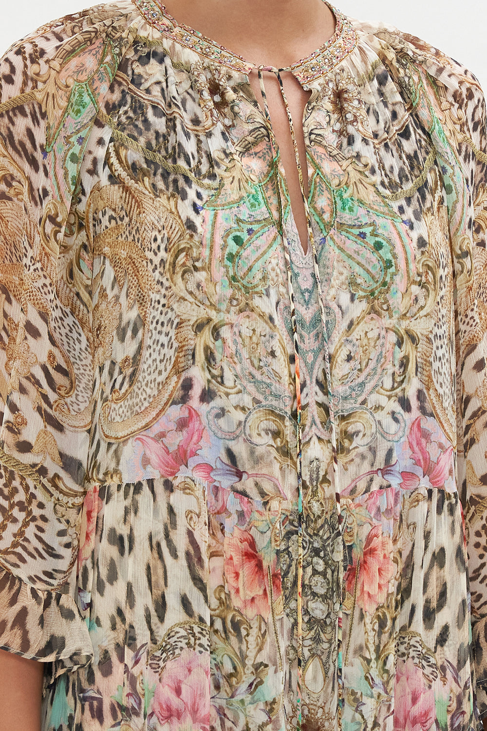 WIDE SLEEVE GATHERED DRESS QUEEN ATLANTIS