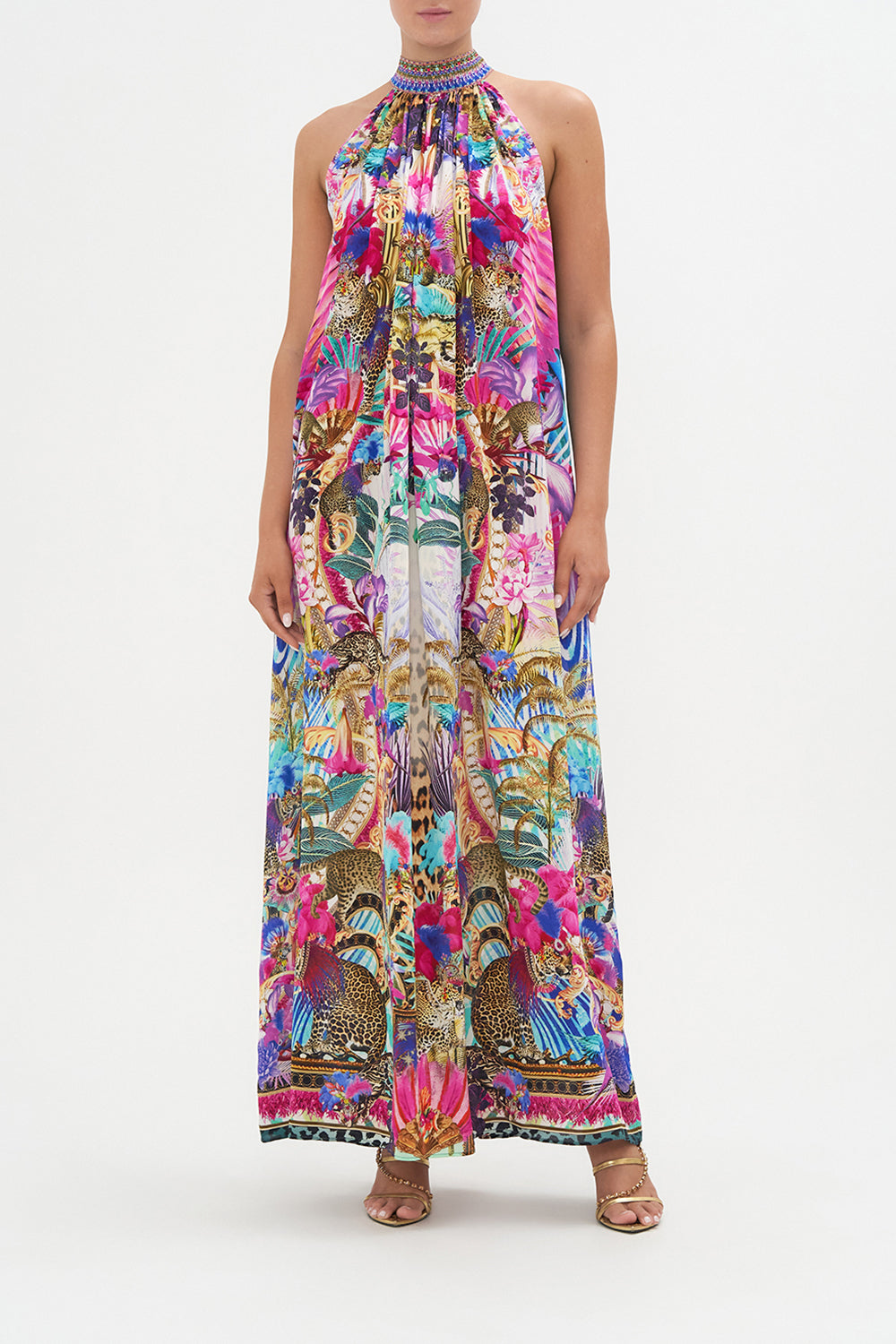 TIE NECK LONG DRESS MERRY GO ROUND