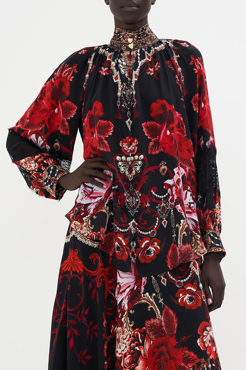 RAGLAN BUTTON UP SHIRT SISTERHOOD OF THE ROSE